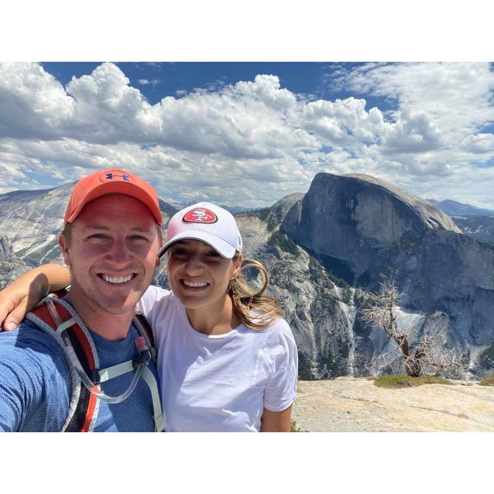 Our first trip to Yosemite, California. Three years later we were on the other side of the canyon, trekking up Half Dome.