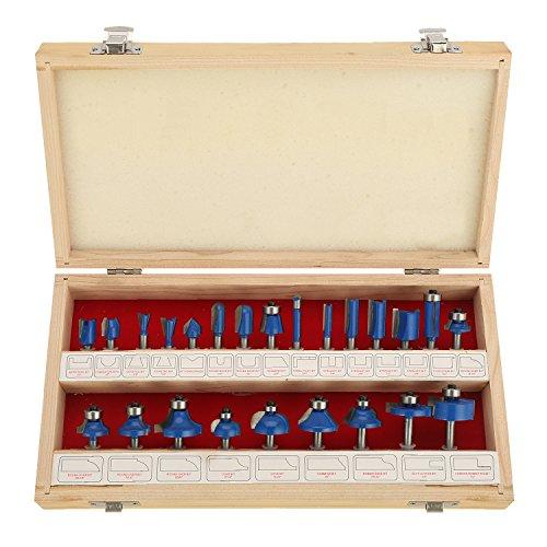 Home-Man Tungsten Carbide Router Bit Set, 24 piece Router Set with ¼” Shank, for Beginners to Commercial Users …