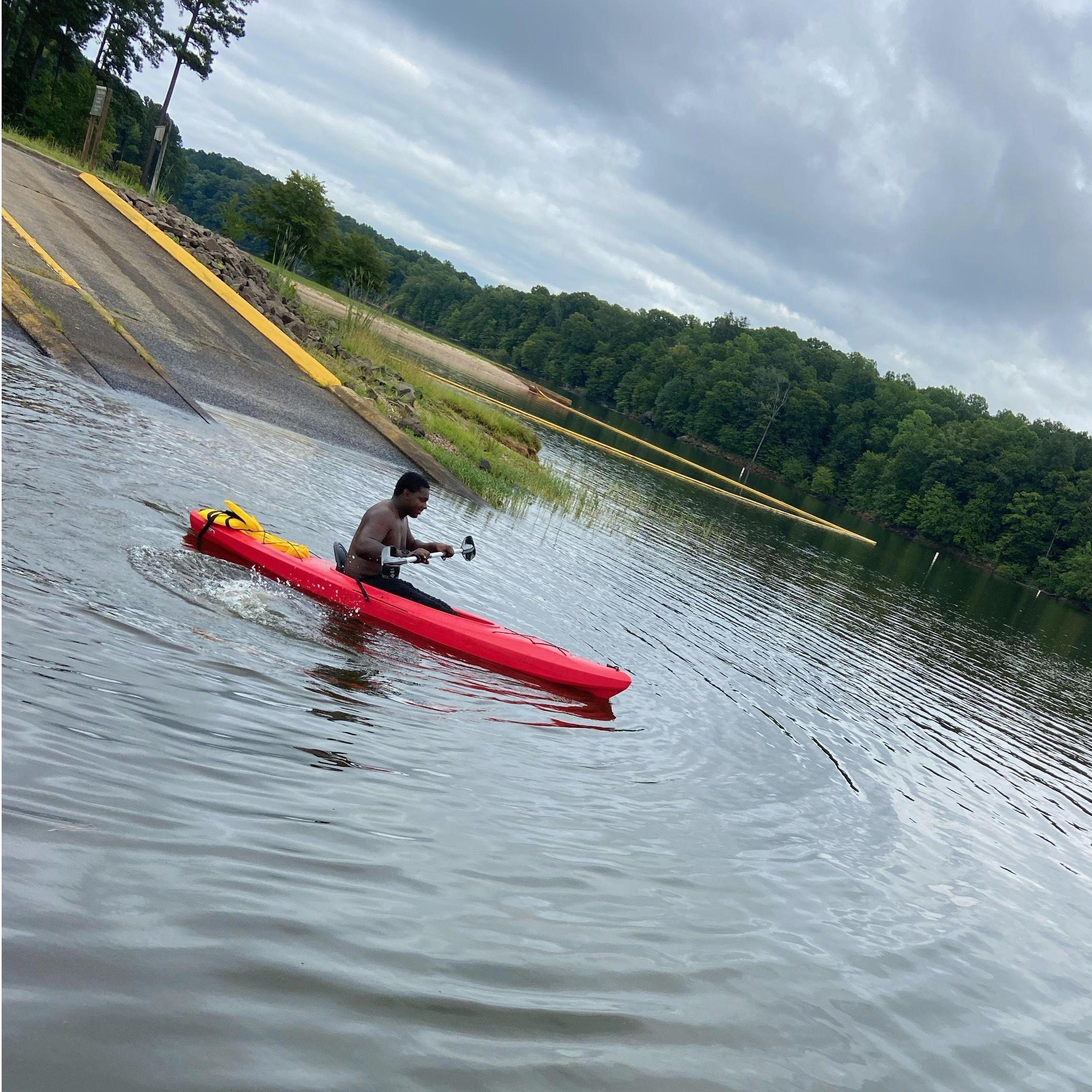 Charlie's first time kayaking