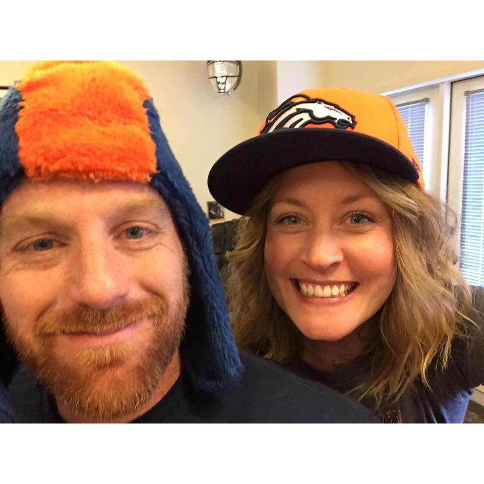 Our very first photo together! Broncos in Superbowl 50. February 2016.