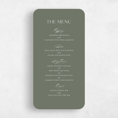 Green Rounded Wedding Menu - Hilltone