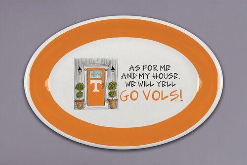 Magnolia Lane Tennessee Volunteers As for Me, 18-inch Length, Large, Oval, Melamine, Kitchen, Kitchen Accessories