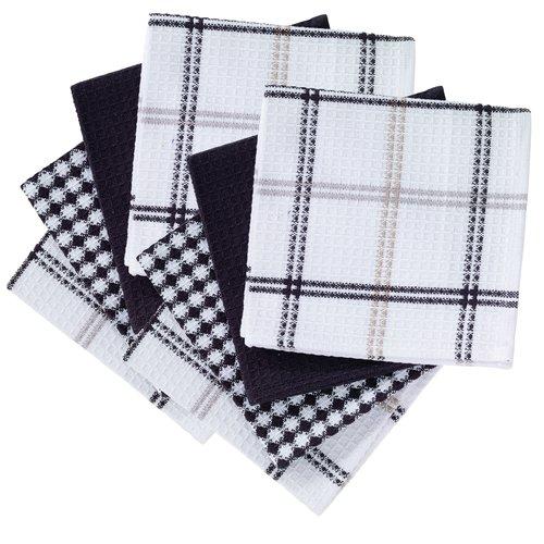 Coordinating Flat Waffle Weave Dish Cloth, Eight Pack, Neutral