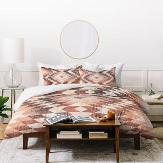 Native Coral Diamond Duvet Cover