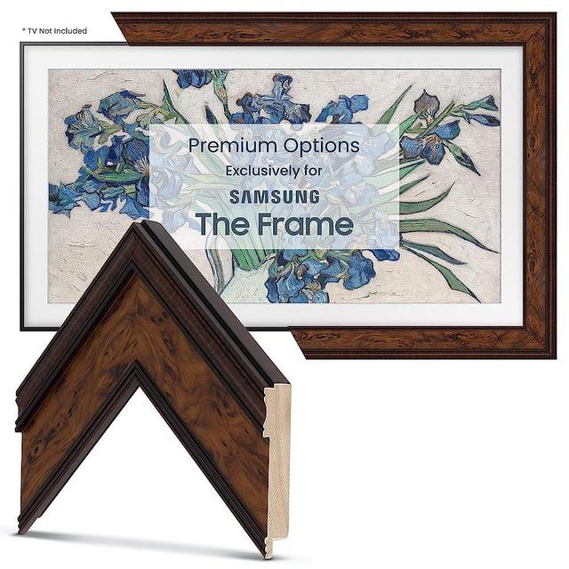 Deco TV Frames - Burlwood Smart Frame Compatible ONLY with Samsung The Frame TV (55", Fits 2021-2023 Frame TV)