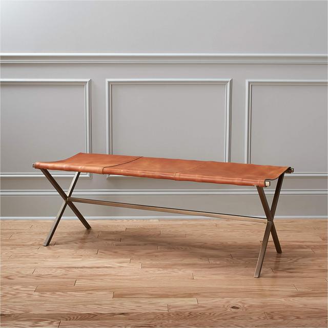 Leather Director's Bench