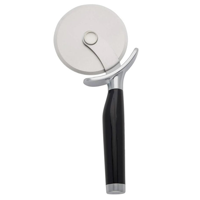 KitchenAid Classic Pizza Wheel with Sharp Blade For Cutting Through Crusts, Pies and More, Built In Finger Guard for Safety and Comfort Grip to Protect Fingers, Dishwasher Safe, 9-Inch, Black