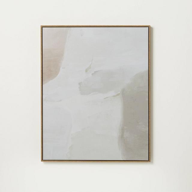 24" x 30" Neutral Abstract Lines Framed Canvas - Threshold™ designed with Studio McGee