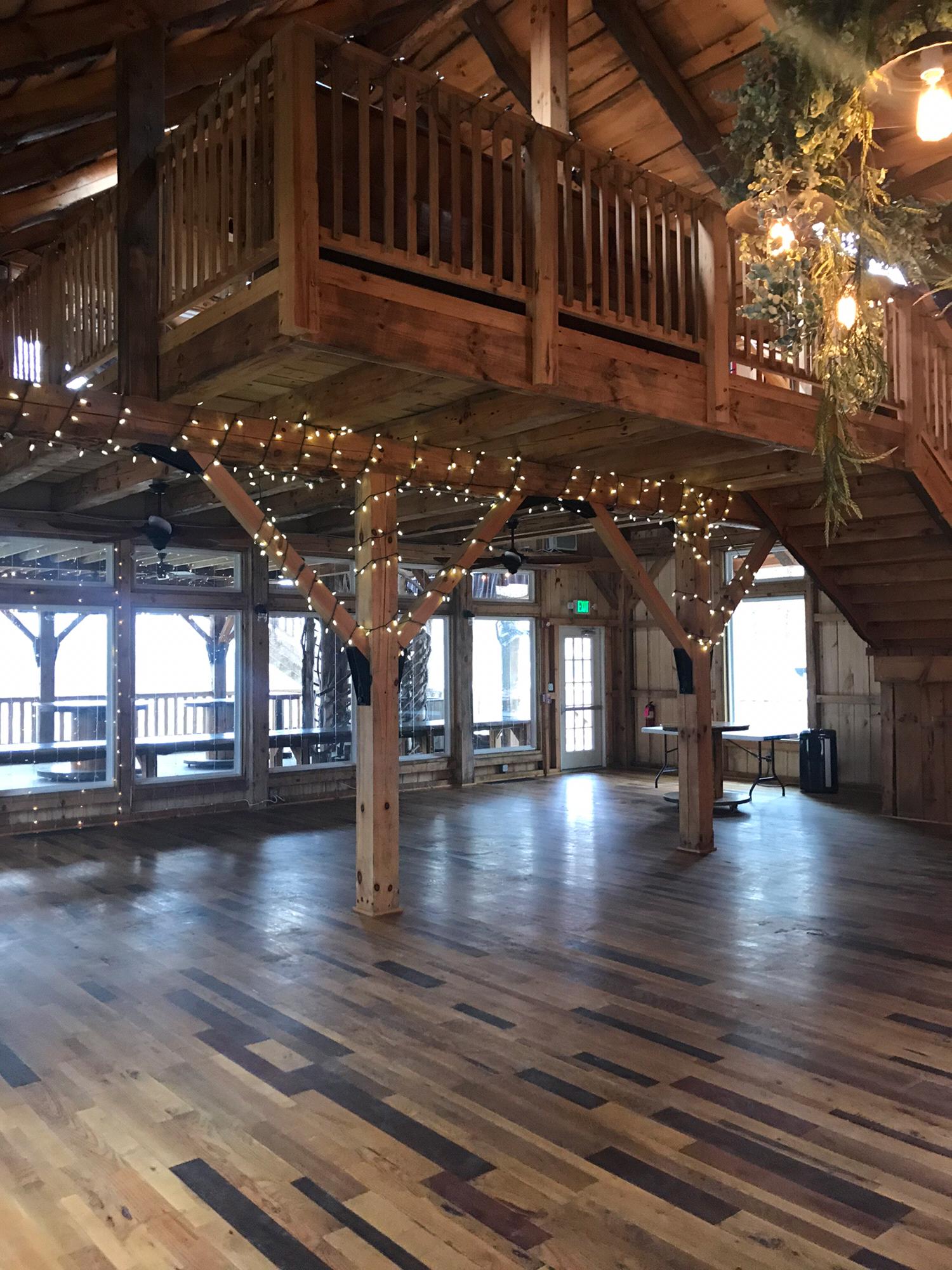 Inside the main level of the barn