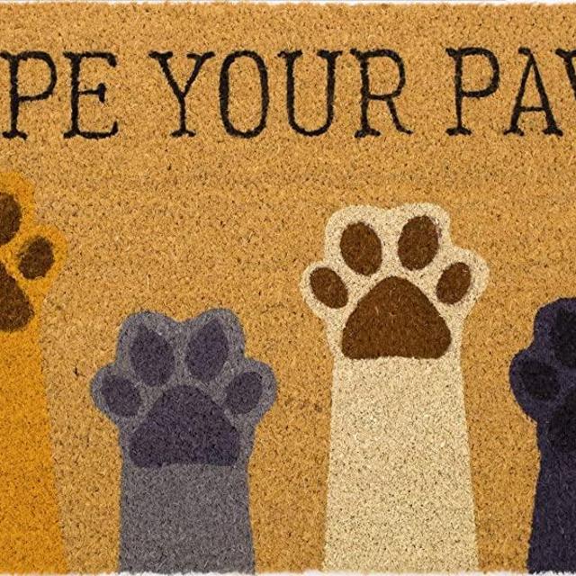 Wipe Your Paws Door Mat, All Natural Coir Fiber with PVC Backing, 17x29 ADW032