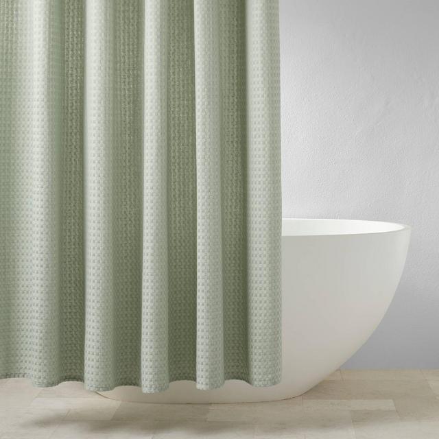 Waffle Shower Curtain Green - Casaluna™