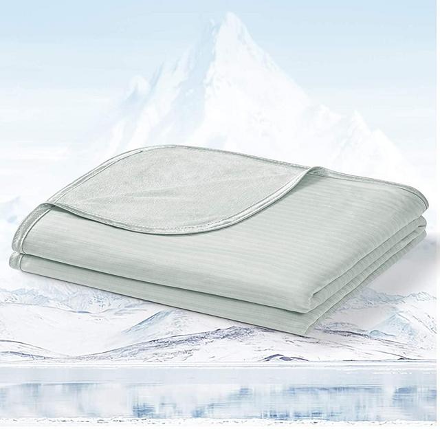 Cooling Blanket for Hot Sleepers - Luxear Arc-Chill Cold Blanket Summer Sleeping Cool Blanket for Night Sweats - Natural Bamboo Fiber Lightweight Thin Breathable Body Cooling Throw Blanket Full - Gray