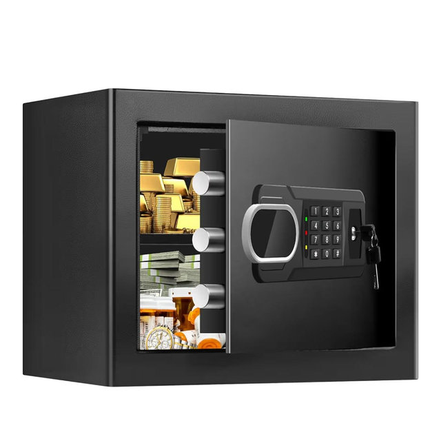 1.3 Cubic Feet Small Fire Safe Box for Home, Fireproof Safety Lock Box with Digital Keypad, Spare Keys and Removable Shelf, Personal Security Home Safes for Money, Jewelry, ID Documents