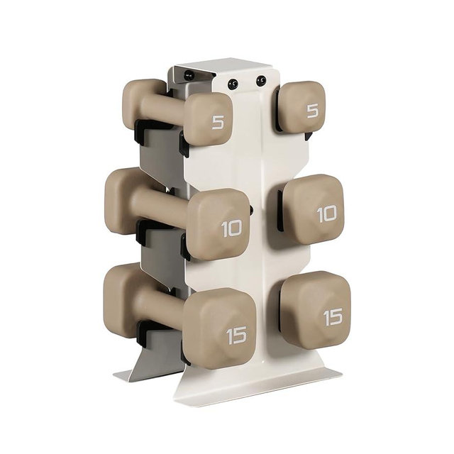 Tone Fitness Neoprene Dumbbell Set with Storage Rack – Non-Slip, Anti-Roll Hand Weights for Home Gym Workouts | 20 lb, 32 lb, 50 lb, 60 lb & 100 lb Options