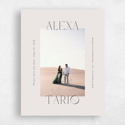 Light Greige, Beige Wedding Save the Date - Gothenburg Photo