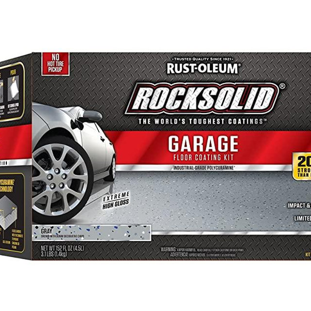 Rust-Oleum 293513 RockSolid Polycuramine Garage Floor Kits, 2.5 Car, Gray