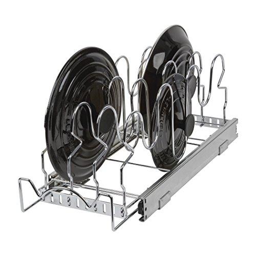 Roll Out Pan Lid Holder Cabinet Organizer – 7-1/2"x 21", Requires At Least 8-1/2” Cabinet Opening, Adjustable to Fit your Needs, Kitchen Cabinet Pull Out for Cutting Boards, Trays, Cookie Sheets etc.
