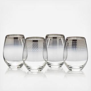 Cheers Ombre Stemless Wine Glass, Set of 4
