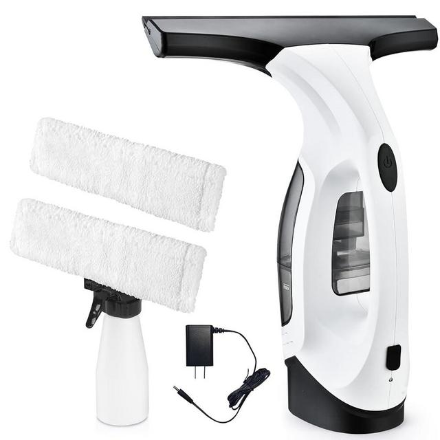 Cordless Window Vacuum Cleaner, Window Cleaner Squeegee Tool Set, Electric Windown Spray Cleaning Tool with 10 inch Squeegee Blade for Showers,Mirrors,Glass,Countertops,and Tiles, 2200mAh