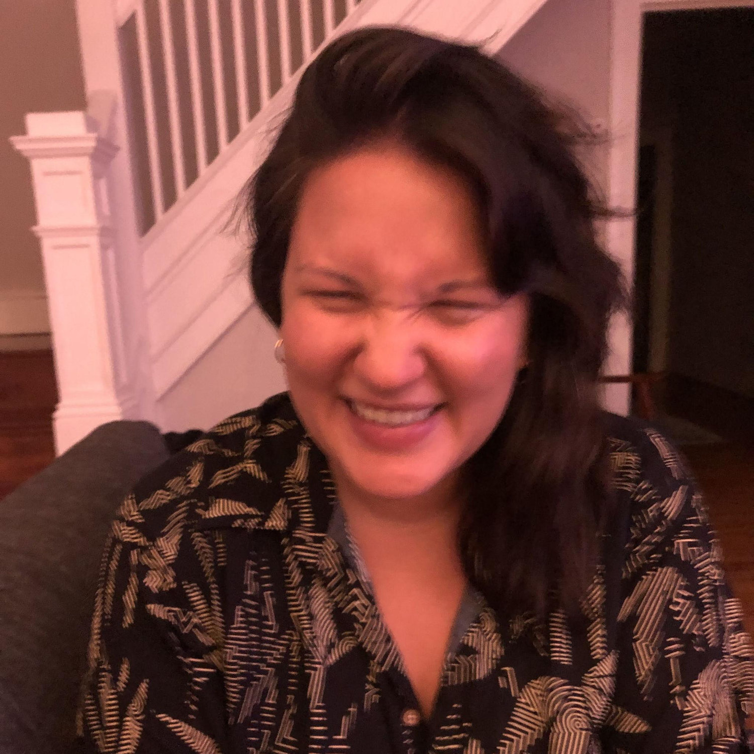 August 2022: This photo was taken immediately after our first date, when Brooke was recounting the date back home. As you can tell, she is quite giddy :)