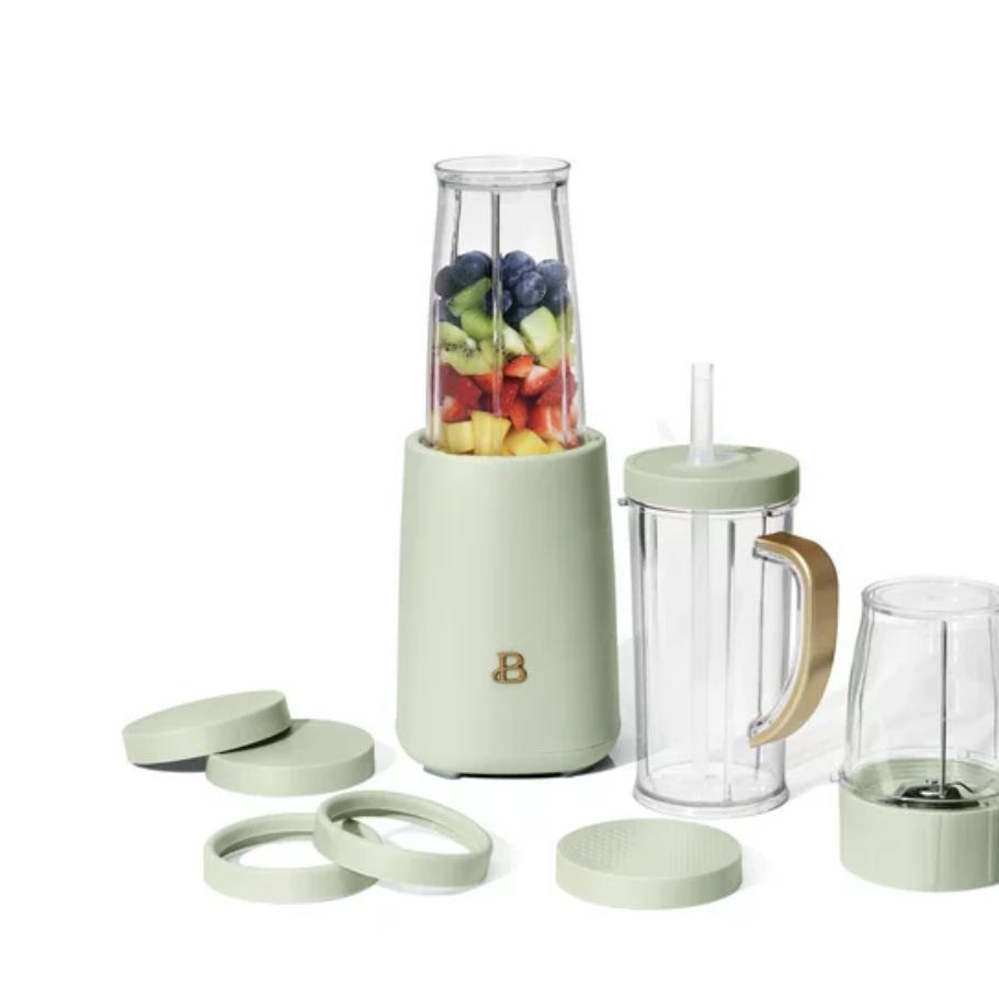 Personal Blender, 12 Piece Set, Sage Green by Drew Barrymore