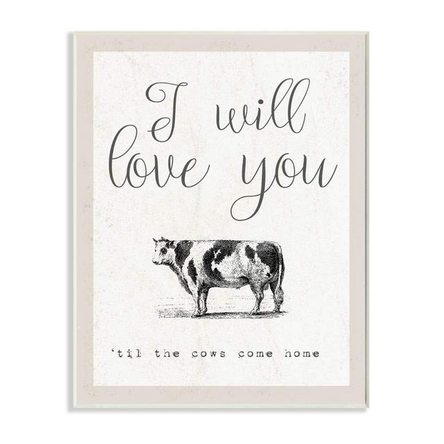 The Stupell Home Decor Collection Love You Till The Cows Come Home Wall Plaque Art 10 x 15