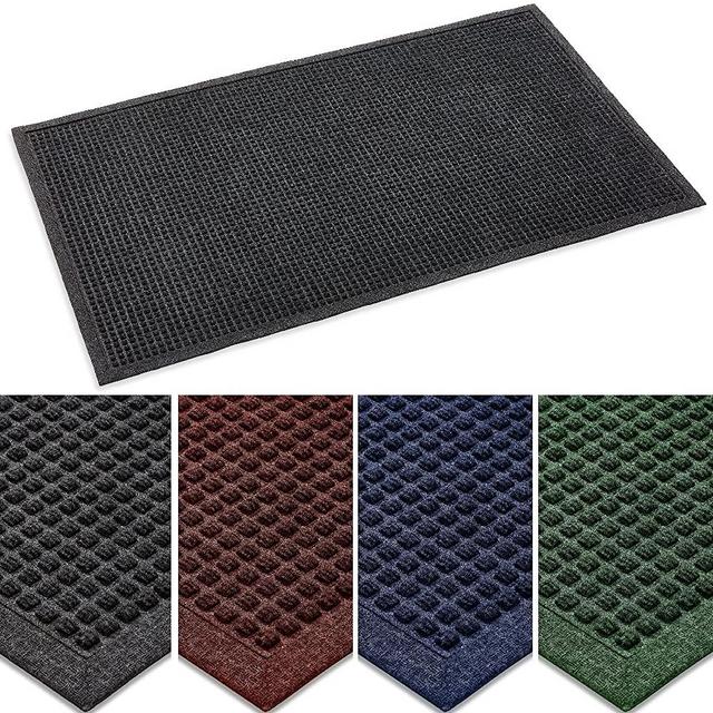 Ecomills Rubber Doormat, Extra Large, 36" x 60", Charcoal, XL, Absorbent Indoor Outdoor Rug, Stain Resistant, Rubber Non Slip Backing, Heavy Duty, Durable