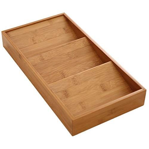 Seville Classics 3-Tier Bamboo Spice Rack Cabinet Drawer Tray Organizer