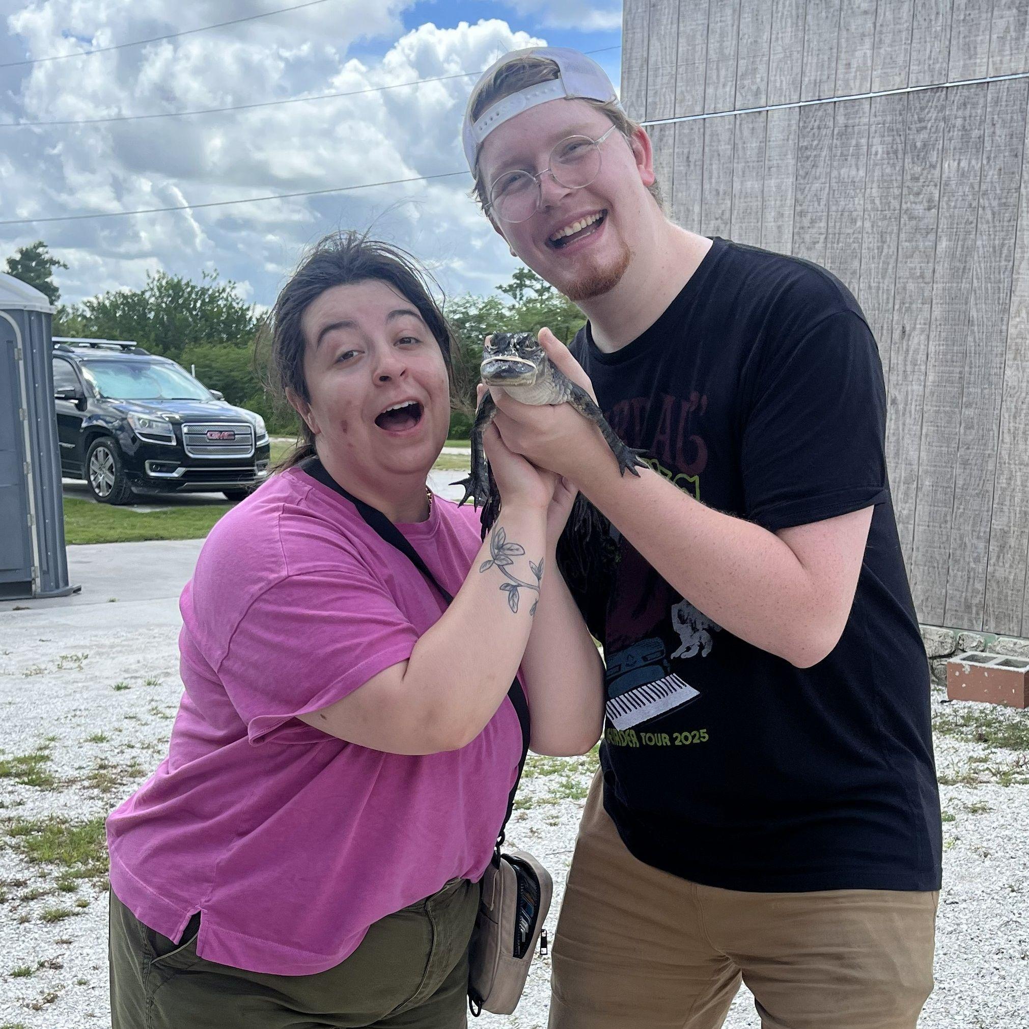 After a fan boat alligator tour, we got to take a picture with Hank.