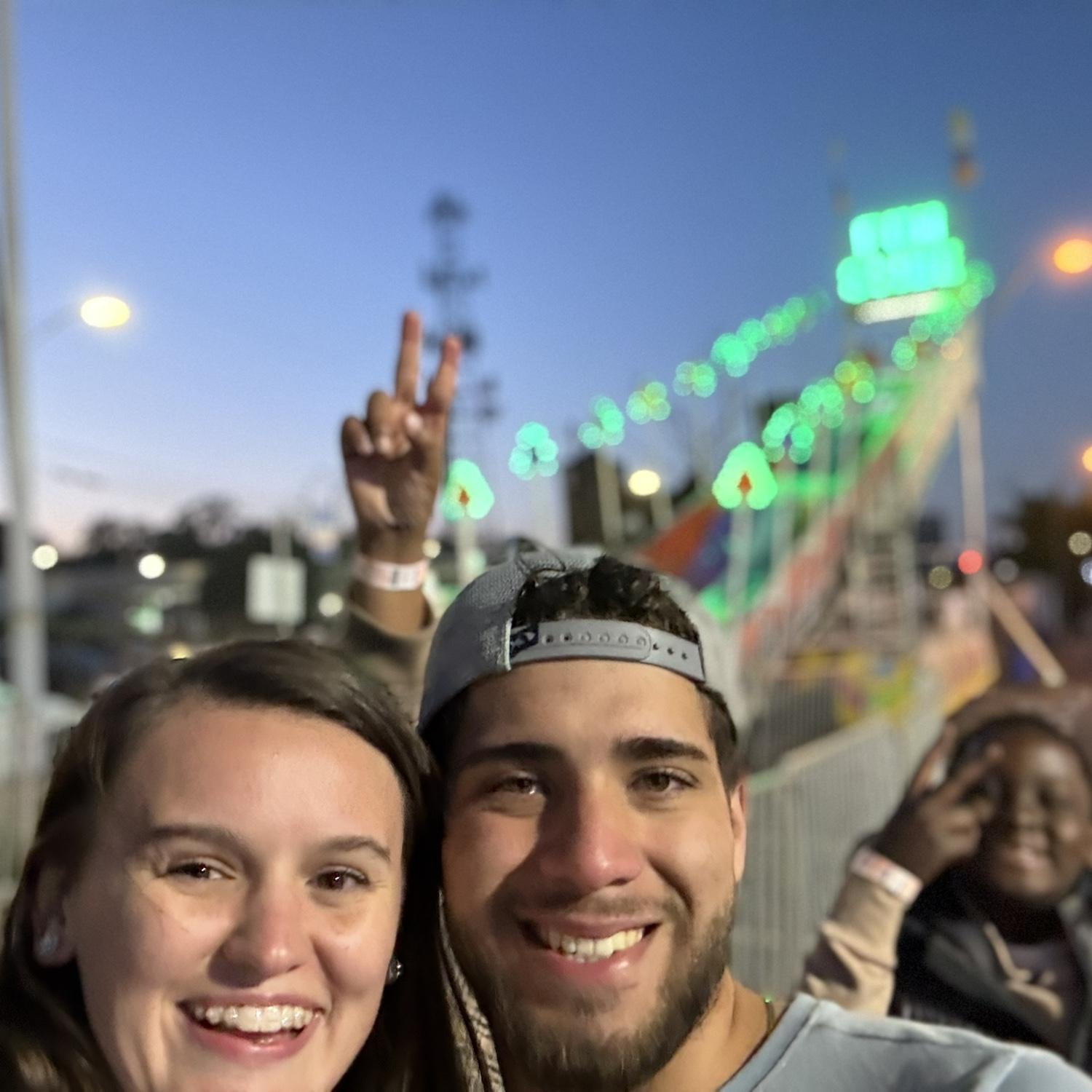 The Atlanta Fair... photobombed by some funny kids in the back. My favorite part of the night (possibly because I won ;))