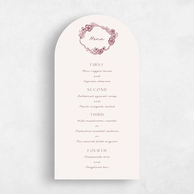 Red Arch Wedding Menu - Ariadne