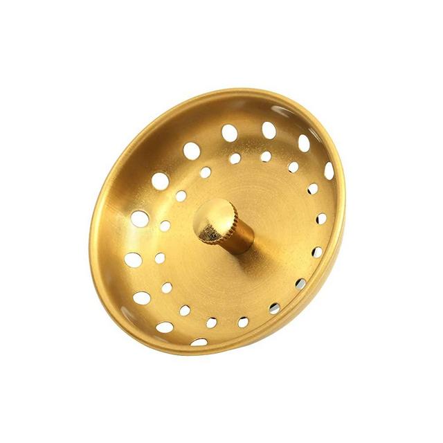 Zeesink Gold Sink Strainer,Kitchen Sink Strainer, Gold Kitchen Sink Drain,Kitchen Sink Stopper, Stainless Steel Sink Strainer Stopper