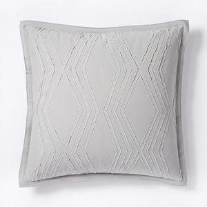 Roar + Rabbit Zig Zag Texture Euro Sham, Frost Gray