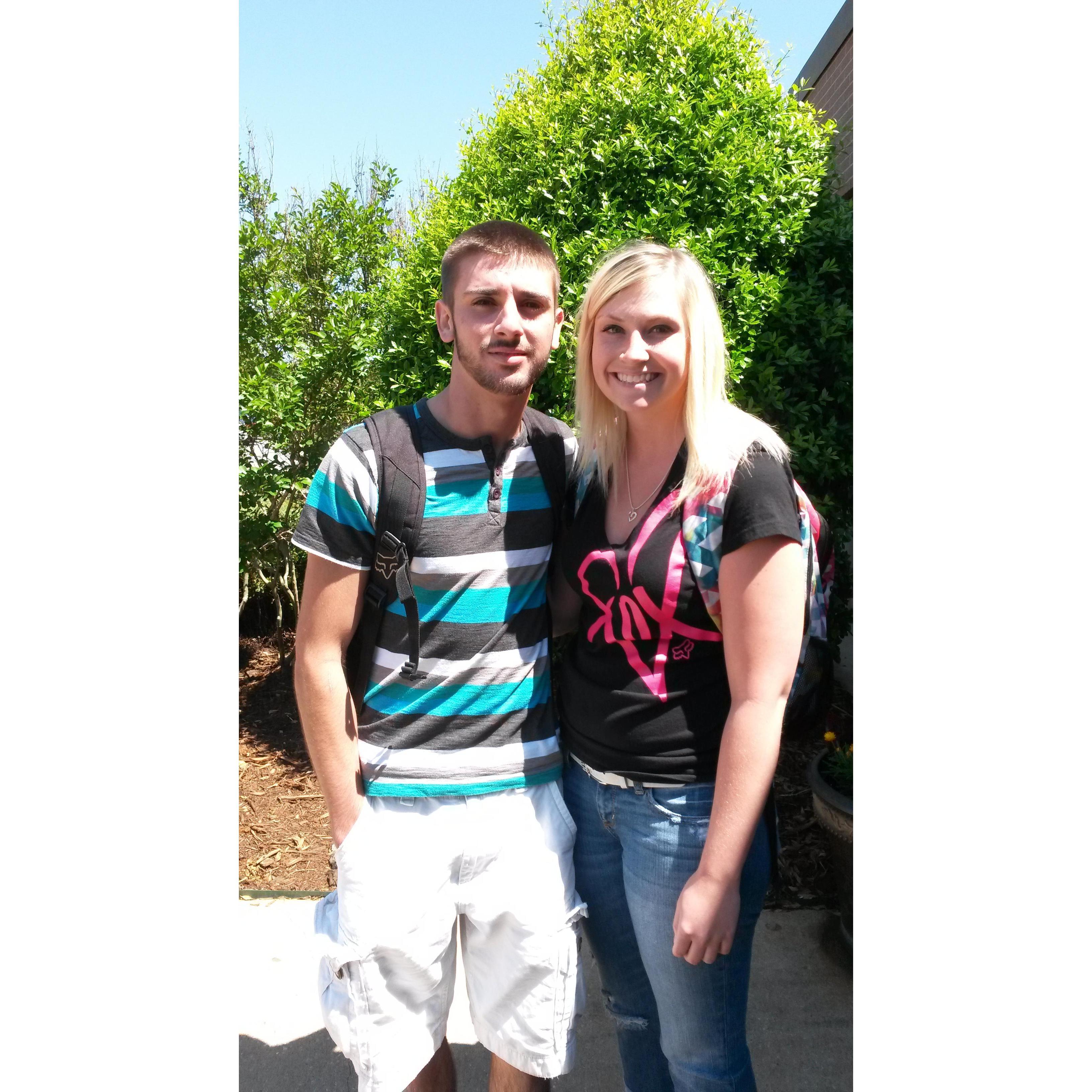 One of our first pictures together in high school