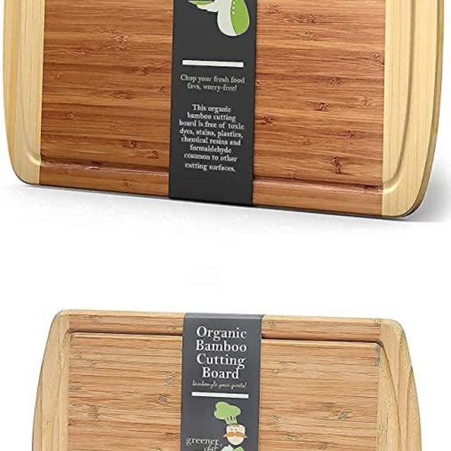 Extra Large Bamboo Cutting Board and Small Bamboo Cutting Board by Greener Chef