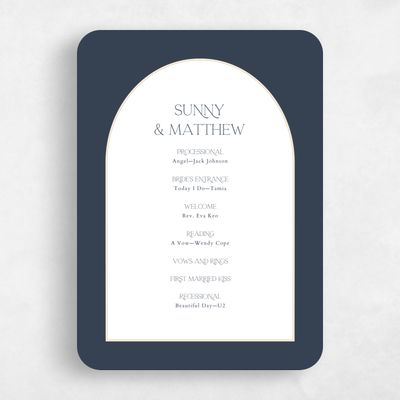 White Rounded Wedding Program - Tramonti