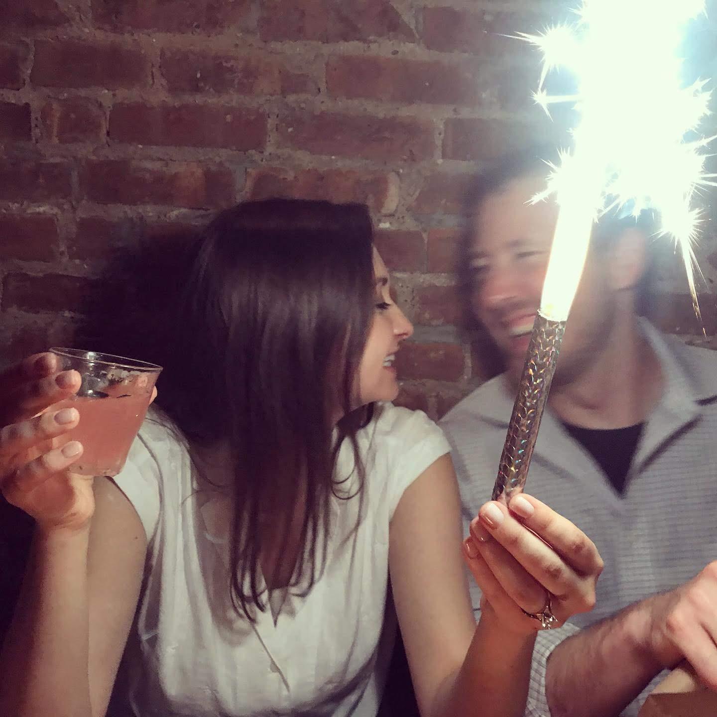 This was the night of our engagement. After the proposal, Scott planned a dinner with friends to celebrate.