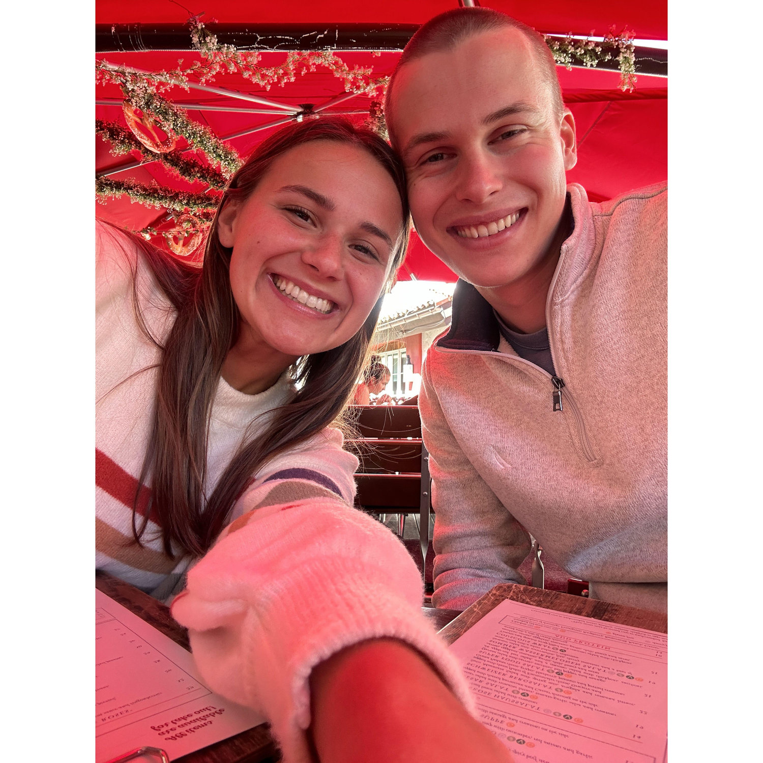 Sarah's 22nd birthday dinner in Vail, Colorado! Ft. Jacob's newly shaven head...(;