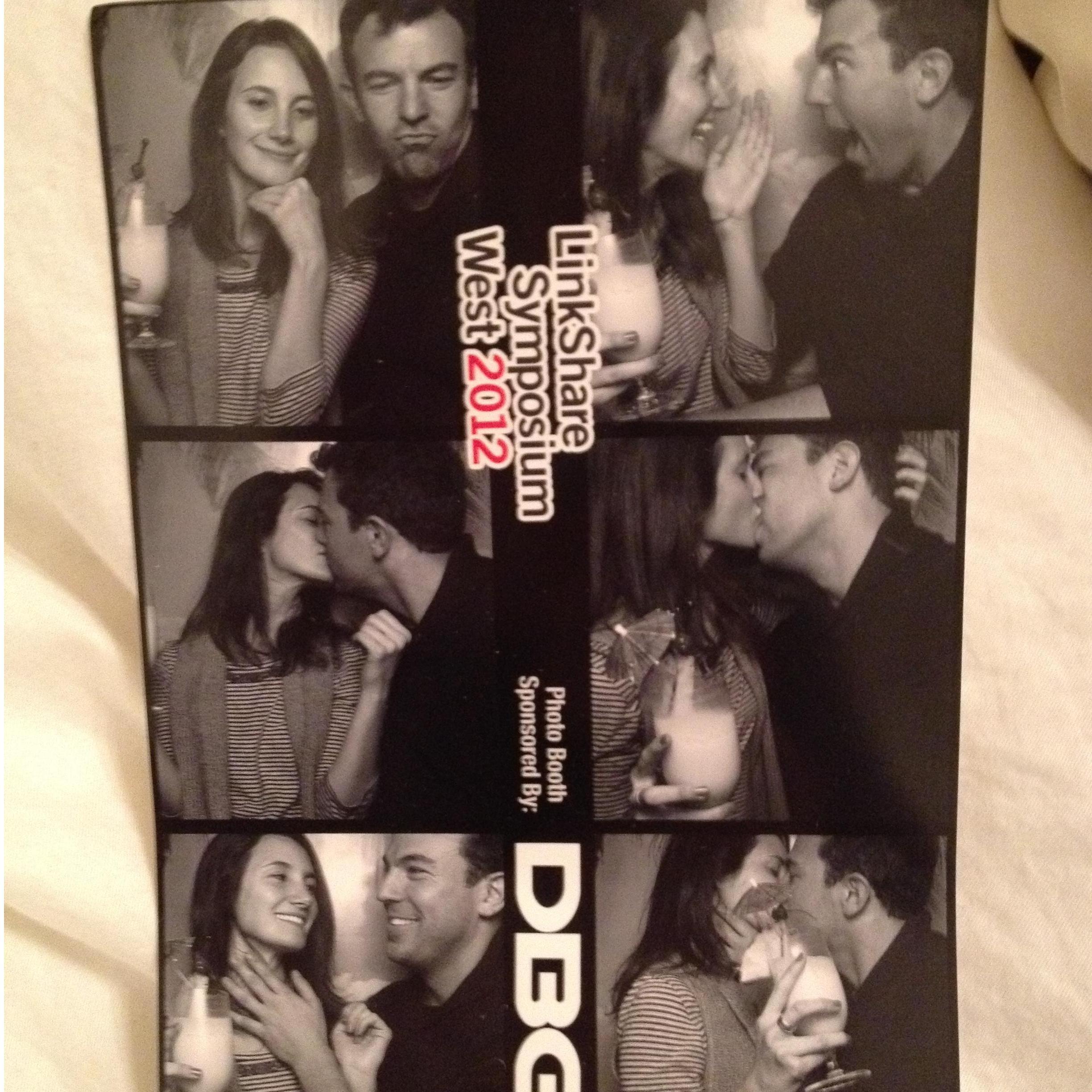 Our first kiss... in a photo booth at the Tonga Room!