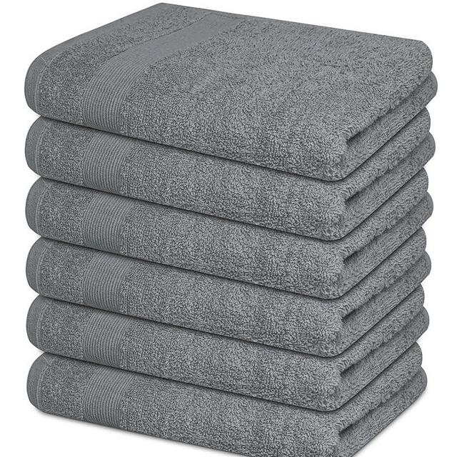 Softolle Premium 600 GSM Hand Towels –100% Combed Ring Spun Cotton Hand Towel - Pack of 6 Luxury Hand Towels - Highly Absorbent and Ultra Soft 16" x 30" inches (Silver Grey)