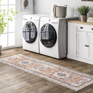 Eleanor Washable Distressed Medallion Area Runner
