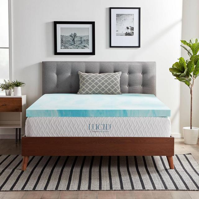 Queen Comfort Collection 3" Gel Swirl Memory Foam Mattress Topper - Lucid