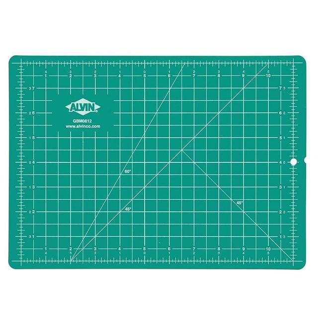 ALVIN Cutting Mat Professional Self-Healing 8.5"x12" Model GBM0812 Green/Black Double-Sided, Rotary Cutting Board for Crafts, Sewing, Fabric - 8.5 x 12 inches