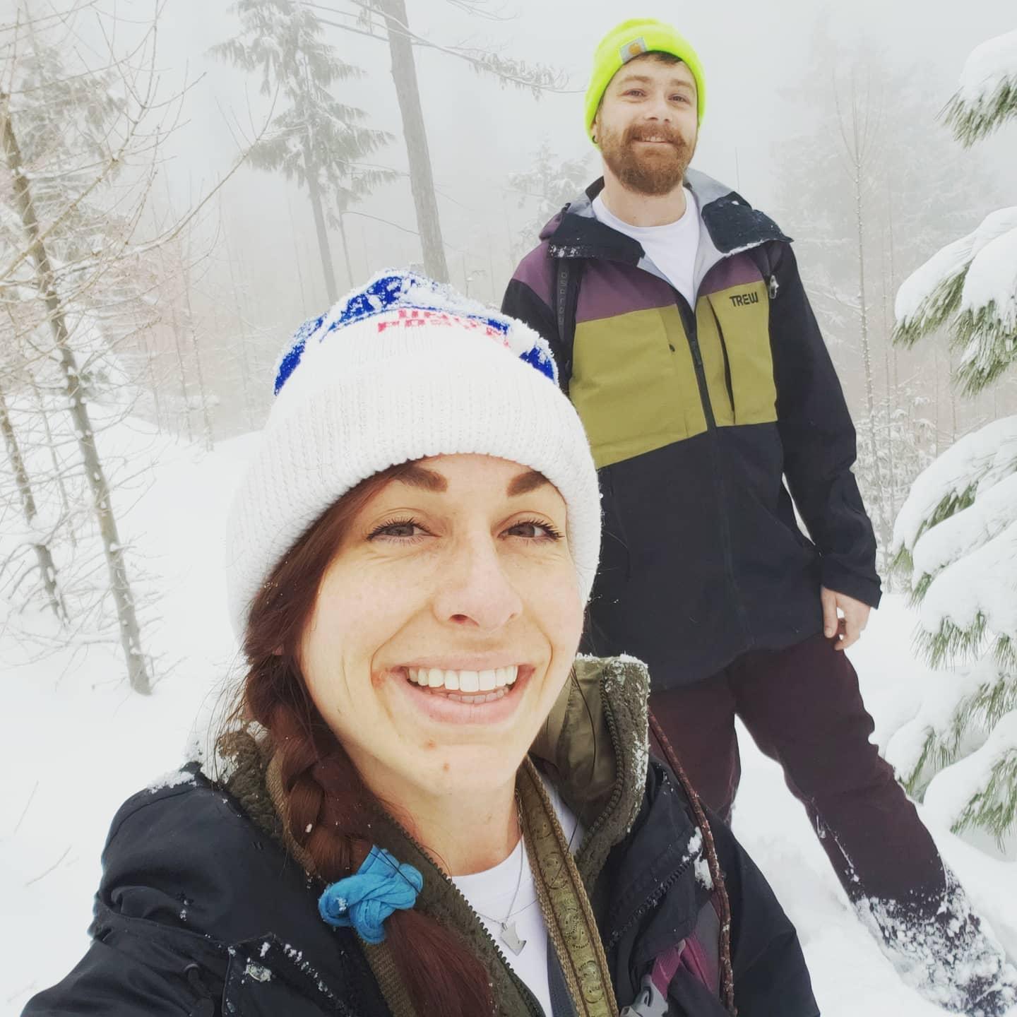 This was February 20, 2021--the original date of our wedding, which we so fondly refer to as our "Graveyard" wedding day. It was beautifully snowy. We spent it snowshoeing & hunting for collembola.