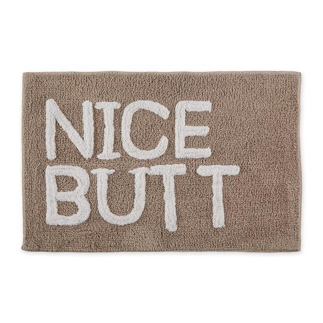 DII Tufted Shower/Bath Mat Soft Absorbent Bathroom Rug, Plush & Machine Washable, 20x31-Inches, Stone, Nice Butt