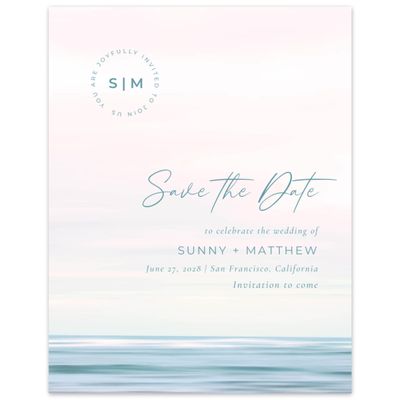 Teal, Blue Wedding Digital Save the Date - Dacosta Portrait