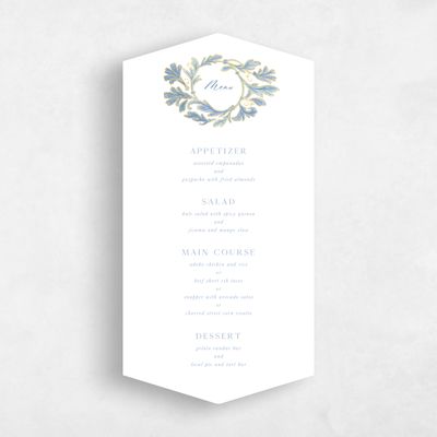 Blue Diamond Wedding Menu - Briar Foil