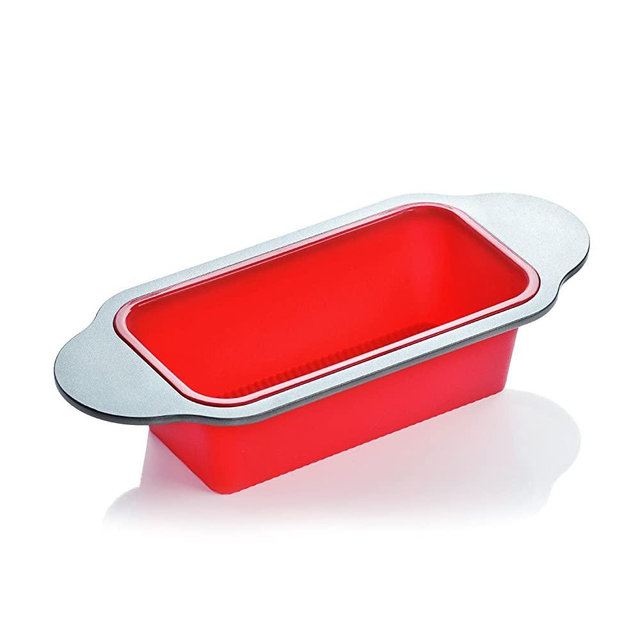 Meatloaf and Bread Pan | Gourmet Non-Stick Silicone Loaf Pan by Boxiki Kitchen | for Baking Banana Bread, Meat Loaf, Pound Cake | 8.5” BPA-free Silicone, Steel Frame + Handles