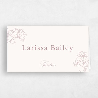 Beige Wedding Place Card - Magnolia