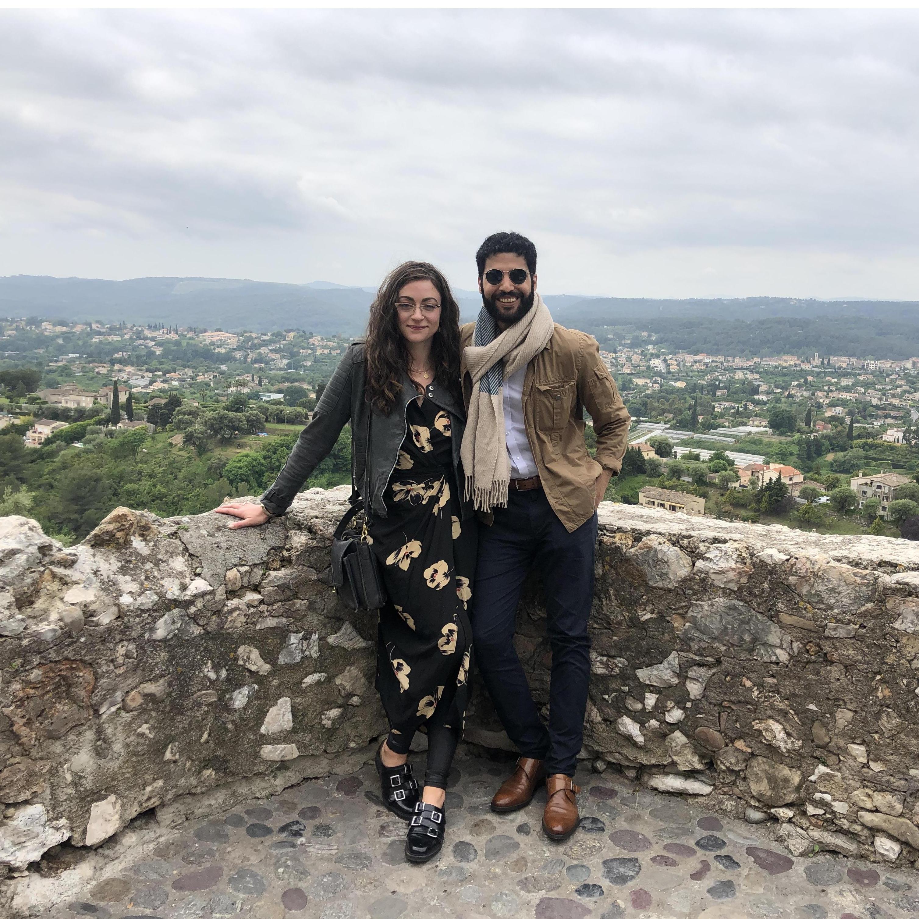 Saint Paul de Vence, France. This Europe trip was our first big trip together. When we got back and were still together, Babak's mom Shahnaz told us that's when she knew we would make it as couple.